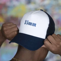 35mm Trucker Hat – Navy -Pro Camera Kit Store 35mm trucker blue